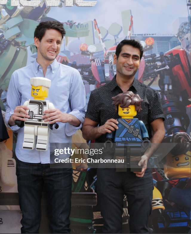 Zach Woods with Kumail Nanjiani at The LEGO Ninjago Movie “ninjoga”