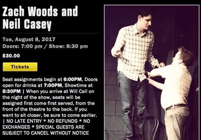 Z a c h ’ s U C B D a y s (sort of) Advertisements for improv shows