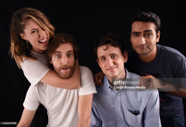Zach Woods with Silicon Valley castmates for a portrait session at